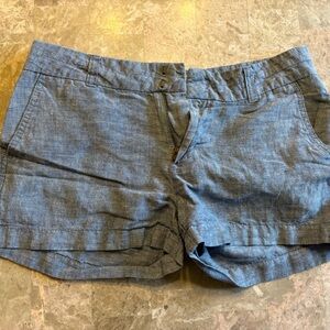 blue linen gap shorts